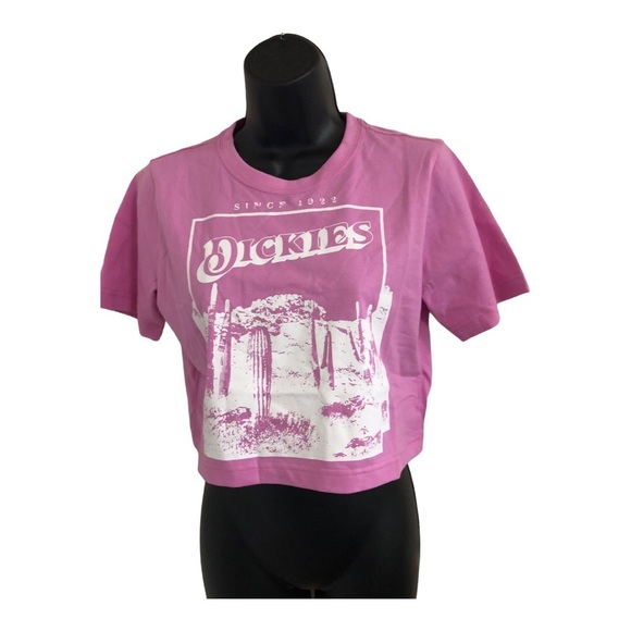 Dickies pink cropped graphic print tshirt size XS new - Picture 5 of 13